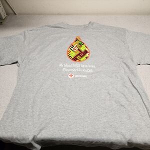 Red Cross Gildan Gray Tee with Colorful Drop Design